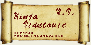 Minja Vidulović vizit kartica